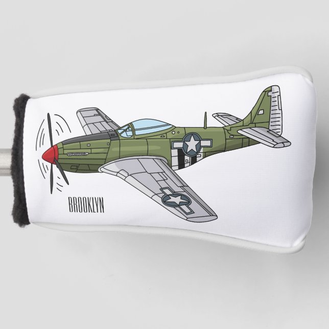 Couvre-club De Golf Illustration d'un avion militaire (Devant)