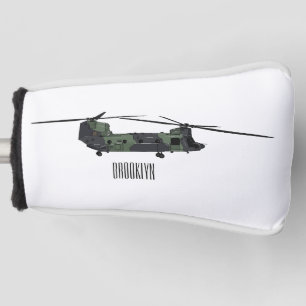 Couvre-club De Golf Illustration d'un hélicoptère de l'armée de Chinoo