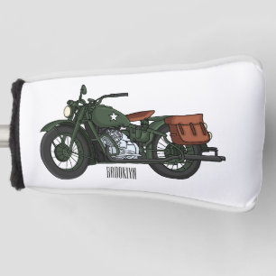 Couvre-club De Golf Illustration d'une moto de croiseur militaire