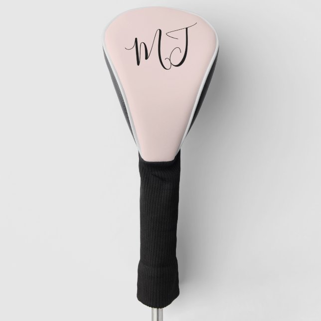 Couvre-club De Golf Initiales Couverture de tête de golf moderne Blush (Devant)
