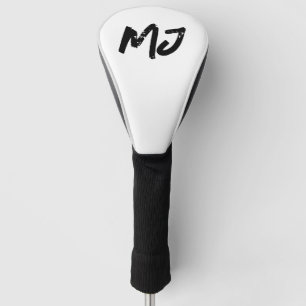 Couvre-club De Golf Initiales de grunge personnalisées Monogramme mode