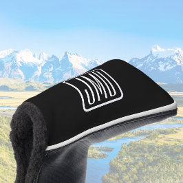 Couvre-club De Golf Initiales monogrammes modernes | Noir & Blanc