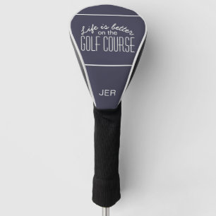 Couvre-club De Golf Initiales Personnalisées Bleues Monogramme Citatio