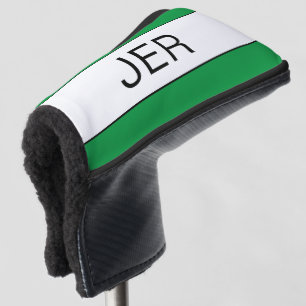 Couvre-club De Golf Initiales personnalisées modernes Monogramme Vert 
