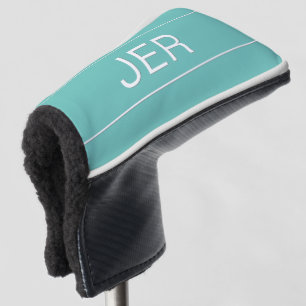 Couvre-club De Golf Initiales personnalisées Monogramme Putter Turquoi