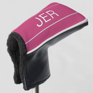 Couvre-club De Golf Initiales personnalisées Monogramme rose Protectiv