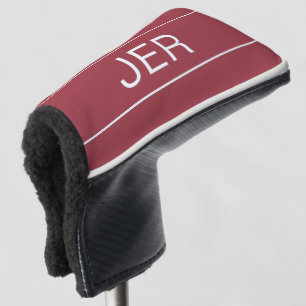 Couvre-club De Golf Initiales Personnalisées Monogramme Rouge Affirmé