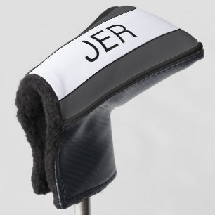 Couvre-club De Golf Initiales personnalisées Monogrammes Gris foncé Pu