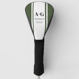 Couvre-club De Golf Initiales personnalisées Monogrammes - Vert