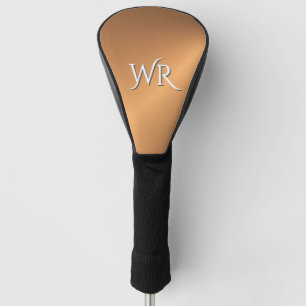 Couvre-club De Golf Initiales personnelles en cuivre brillant