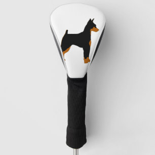 Couvre-club De Golf inscher miniature silhouette noire et rouille