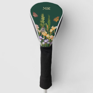 Couvre-club De Golf Irises Belles Personnalisées, Papillons Oiseaux