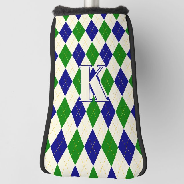 Couvre-club De Golf Jacquard vert tendance Motif Monogramme moderne (Tourné à 90°)