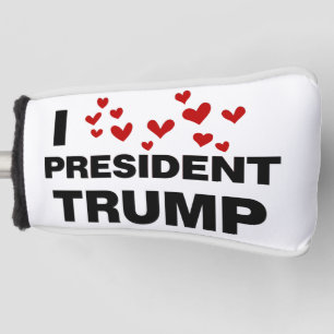 Couvre-club De Golf J'aime les coeurs du président Trump