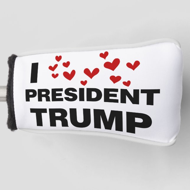 Couvre-club De Golf J'aime les coeurs du président Trump (Devant)