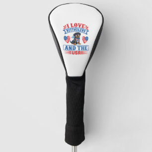 Couvre-club De Golf J'aime les Rottweilers et les USA