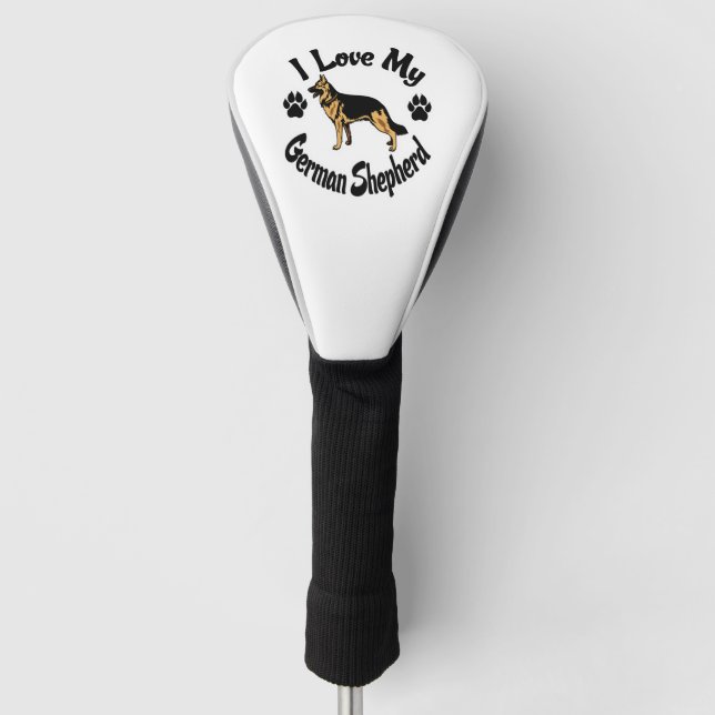 Couvre-club De Golf J'Aime Mon Berger Allemand (Devant)