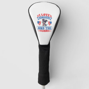 Couvre-club De Golf J'aime Schnauzers et les USA