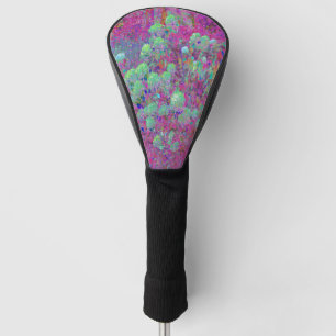 Couvre-club De Golf Jardin magenta avec fleurs d'hortensia aqua