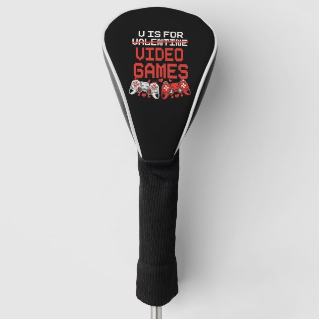 Couvre-club De Golf Jeu Vidéo Valentines Day Pour Garçons Enfants Adol (Devant)