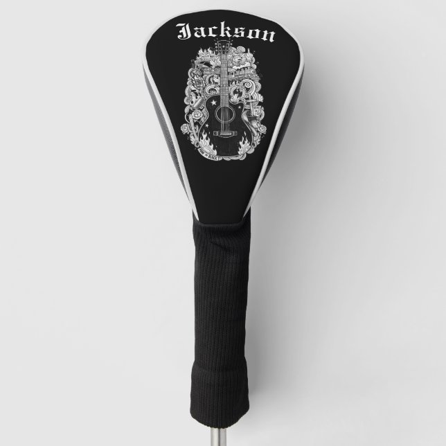 Couvre-club De Golf Johnny Cash Driver Cover, White (Devant)