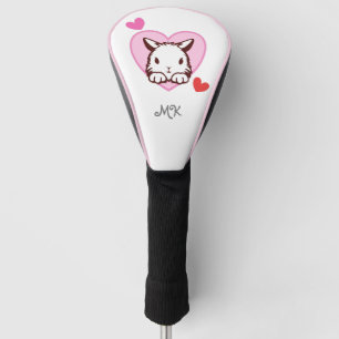 Couvre-club De Golf Joli Bunny Coeur Monogramme