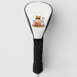 Couvre-club De Golf Joli Chat Avec Lunettes De Soleil Chat Jouant Au B