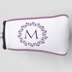 Couvre-club De Golf Joli monogramme de couronne florale