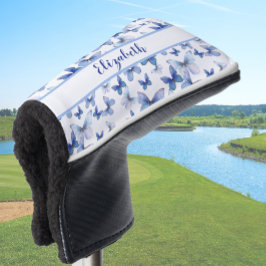 Couvre-club De Golf Joli papillon bleu avec nom personnalisé dames