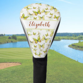 Couvre-club De Golf Joli papillon jaune avec nom personnalisé dames