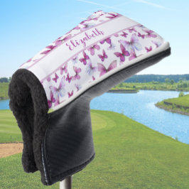 Couvre-club De Golf Joli papillon rose avec nom personnalisé dames