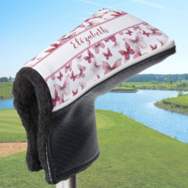 Couvre-club De Golf Joli papillon rouge avec nom personnalisé dames