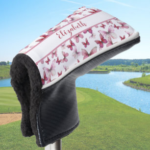 Couvre-club De Golf Joli papillon rouge avec nom personnalisé dames
