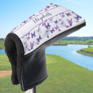 Couvre-club De Golf Joli papillon violet avec nom personnalisé dames