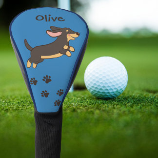 Couvre-club De Golf Joli teckel noir et feu