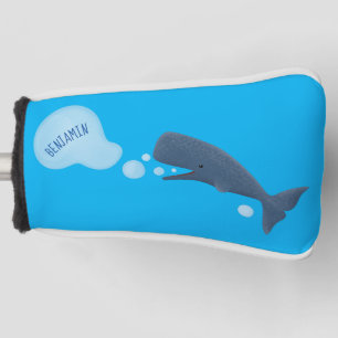 Couvre-club De Golf Jolie baleine à sperme soufflant bulles dessin