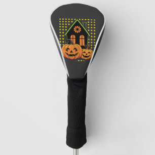 Couvre-club De Golf Jolie citrouille d'Halloween Maison hantée étoile