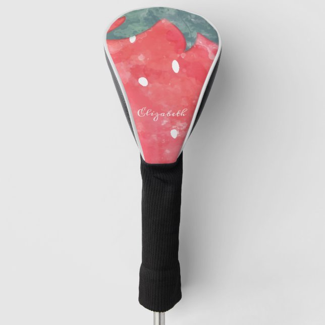 Couvre-club De Golf Jolie fraise à l'aquarelle   (Devant)