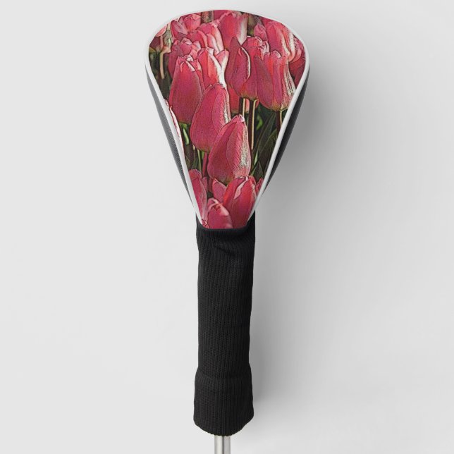 Couvre-club De Golf Jolie tulipe rose (Devant)