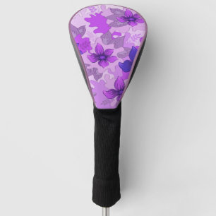 Couvre-club De Golf Jolies fleurs violettes
