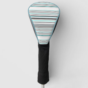 Couvre-club De Golf Jolies rayures grises aqua