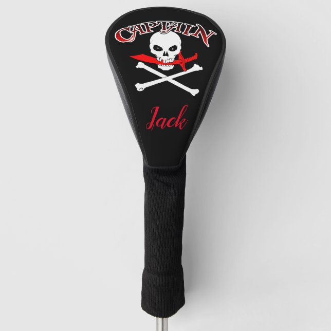 Couvre-club De Golf Jolly roger personnalisé (Cutlass) (Devant)