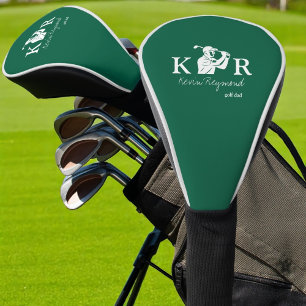 Couvre-club De Golf Joueur de golf Monogramme classique Chasseur de go