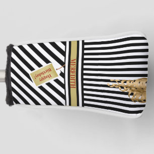 Couvre-club De Golf Joyeux Anniversaire Stripes Nom Message Putter
