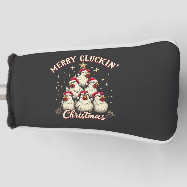 Couvre-club De Golf Joyeux clucage Noël Funny Chicken Roosters (Devant)
