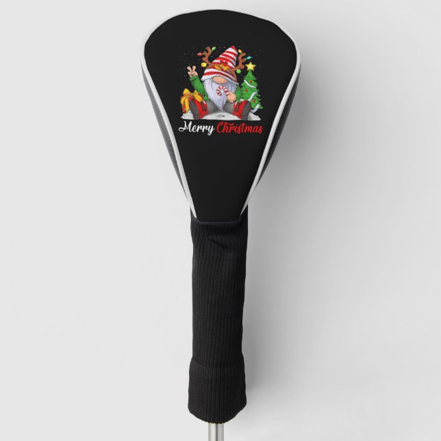 Couvre-club De Golf Joyeux Noël Gnomes Noël de famille (Devant)