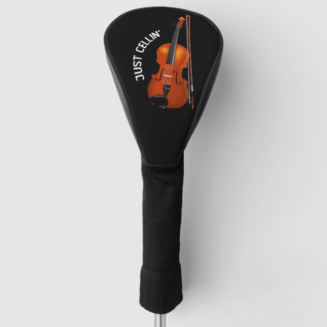 Couvre-club De Golf Juste Cellin' Drôle Chilling Cello Violon (Devant)