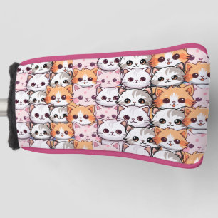 Couvre-club De Golf Kawaii Chat félin Kitten visage animal de compagni