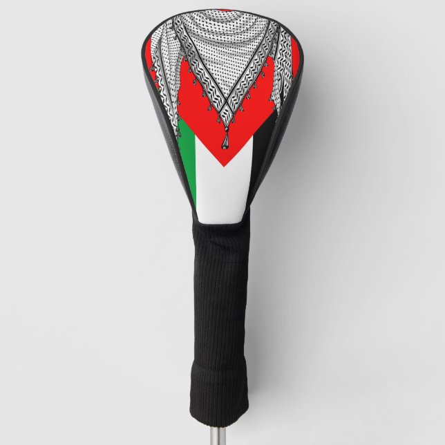 Couvre-club De Golf Keffiyeh Écharpe palestinienne tissu traditionnel (Devant)