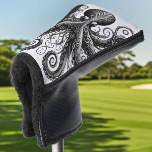 Couvre-club De Golf Kraken Steampunk Octopus Ornate Black